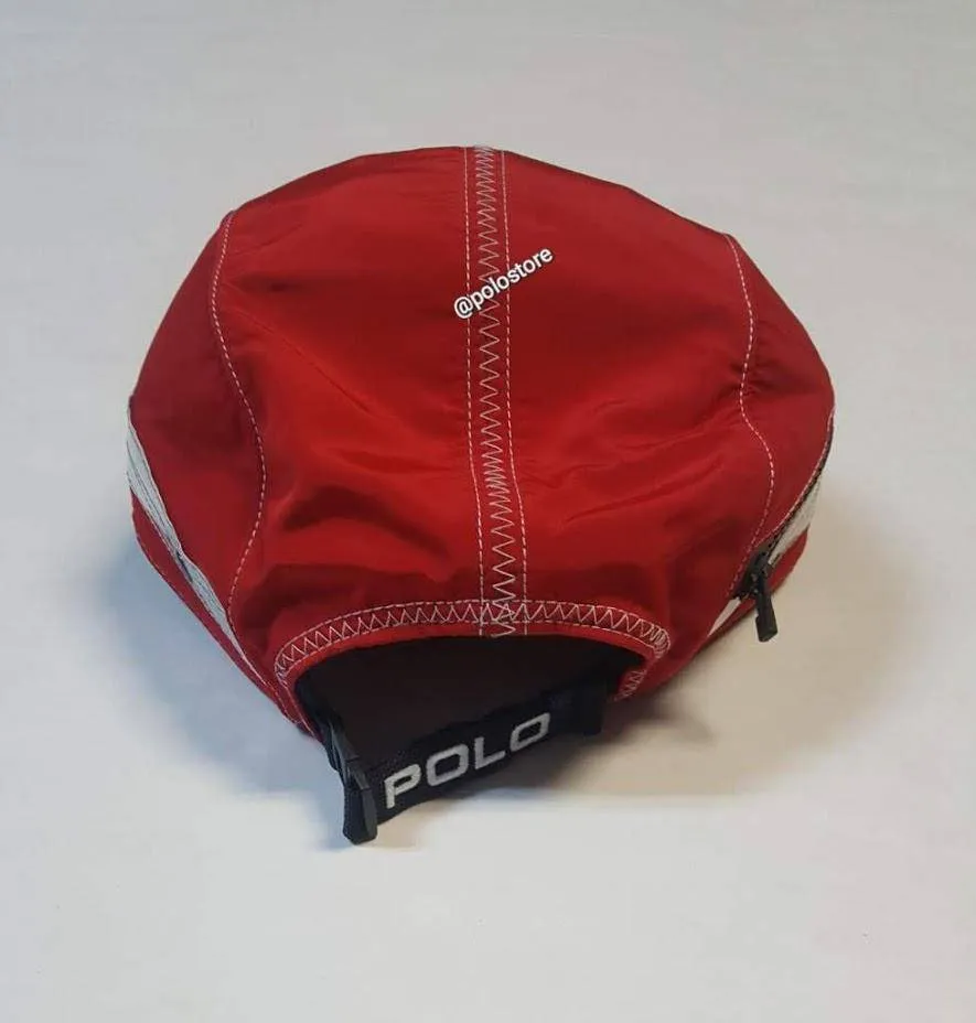 Nwt Polo Ralph Lauren Red 5 Panel Yacht P 12 M  Reflective Buckle Strap Hat