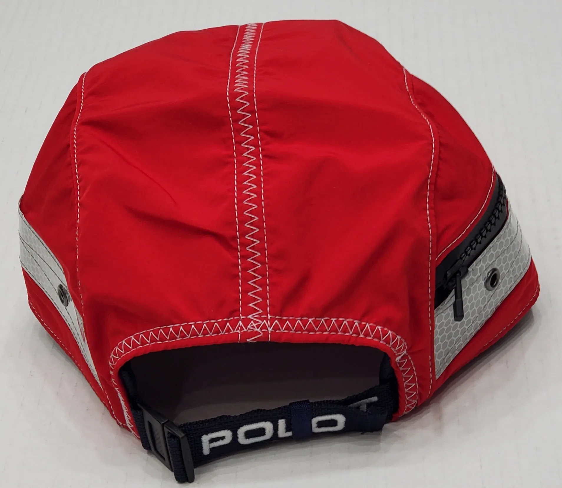 Nwt Polo Ralph Lauren Red 5 Panel Yacht P 12 M  Reflective Buckle Strap Hat