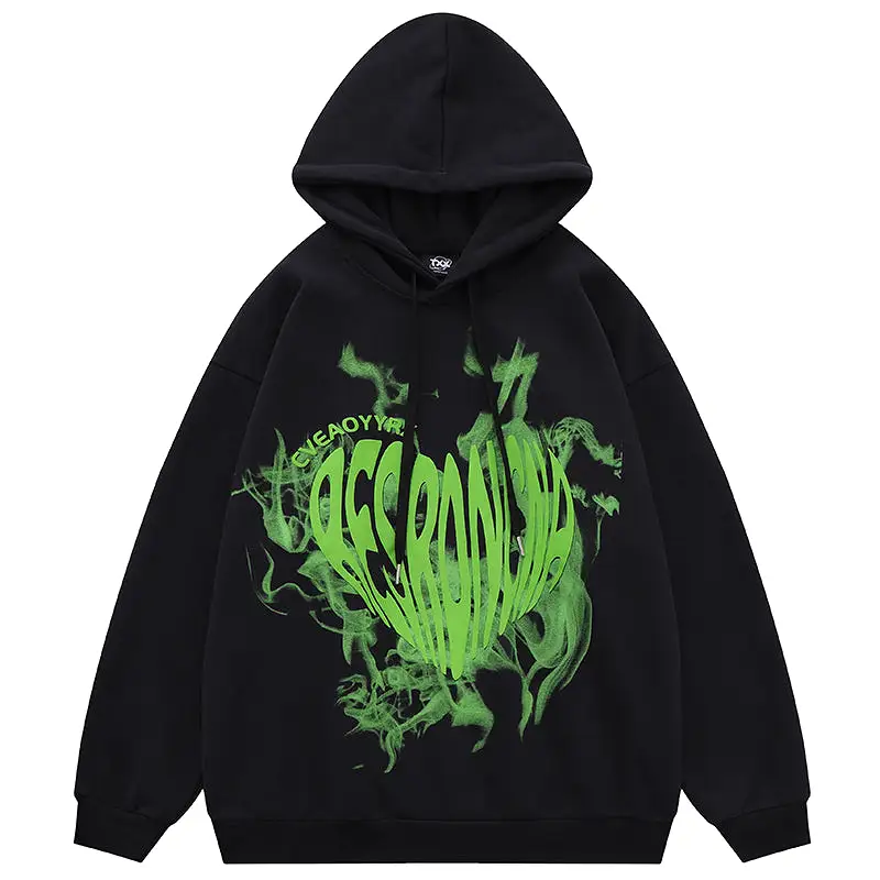 OEM custom logo high quality cotton oversized graphic silk screen printing hoodie for men