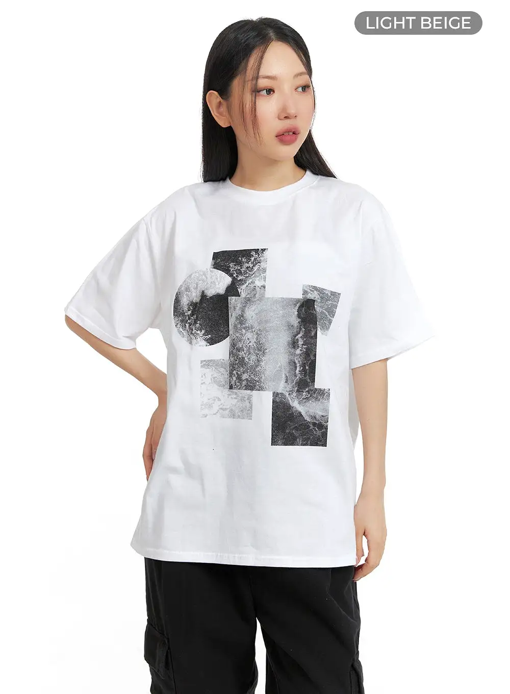 Oversized Cotton Graphic Tee CM419