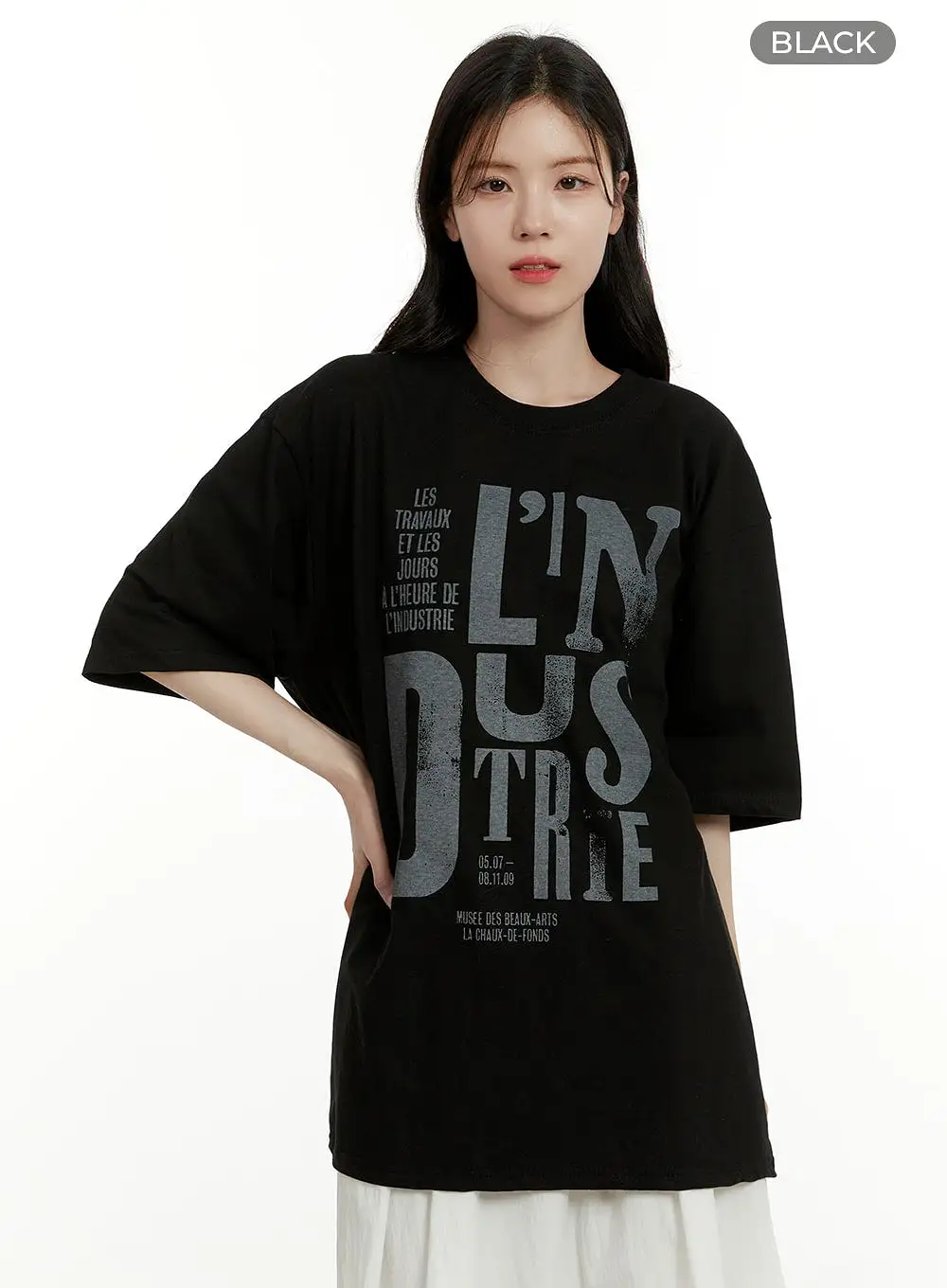 Oversized Cotton Graphic Tee OA405