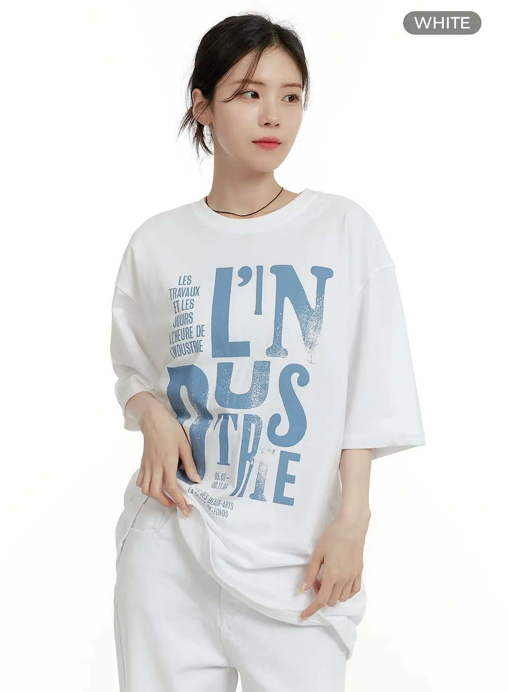 Oversized Cotton Graphic Tee OA405