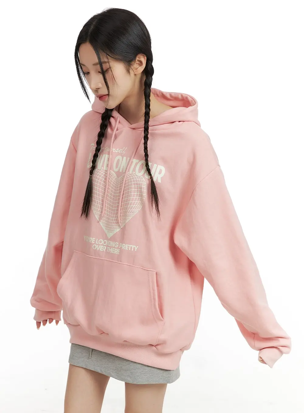 Oversized Graphic Hooded Sweatshirt CF415