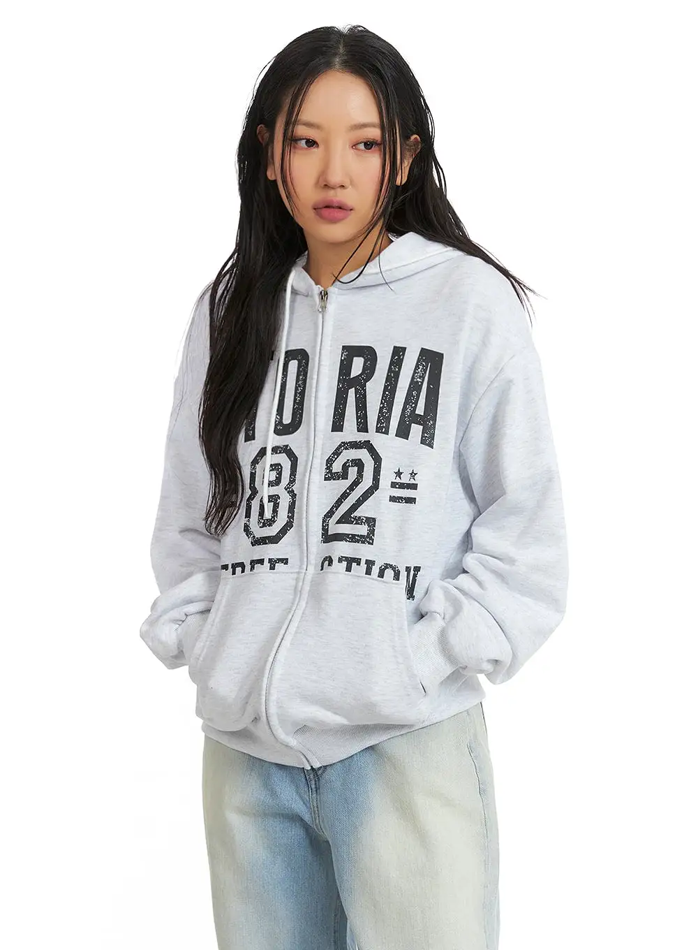 Oversized Graphic Hoodie Jacket CJ425