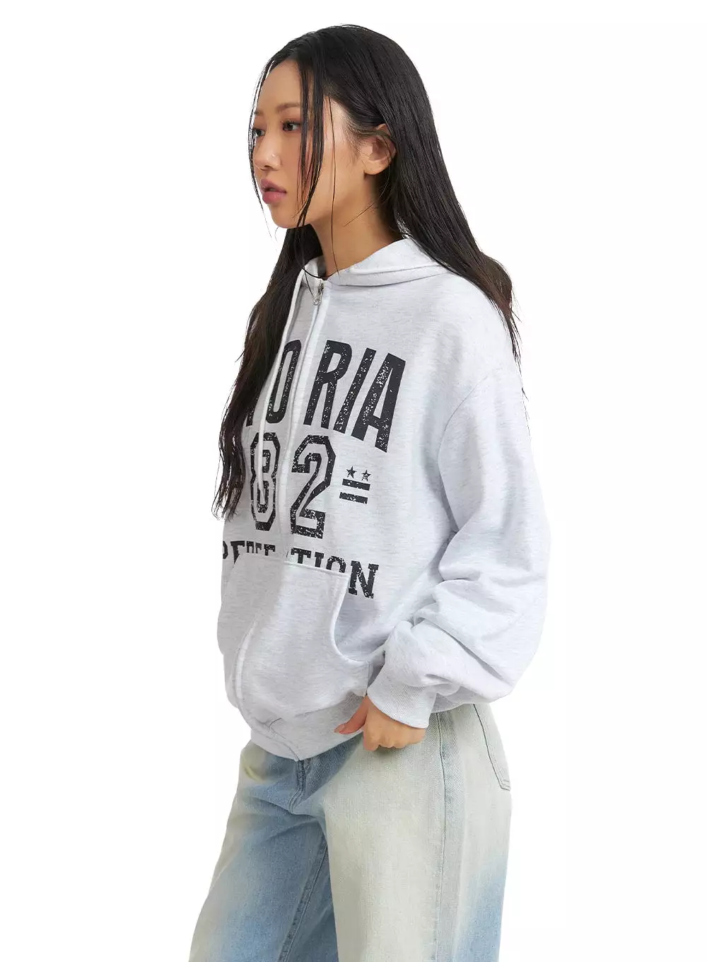 Oversized Graphic Hoodie Jacket CJ425