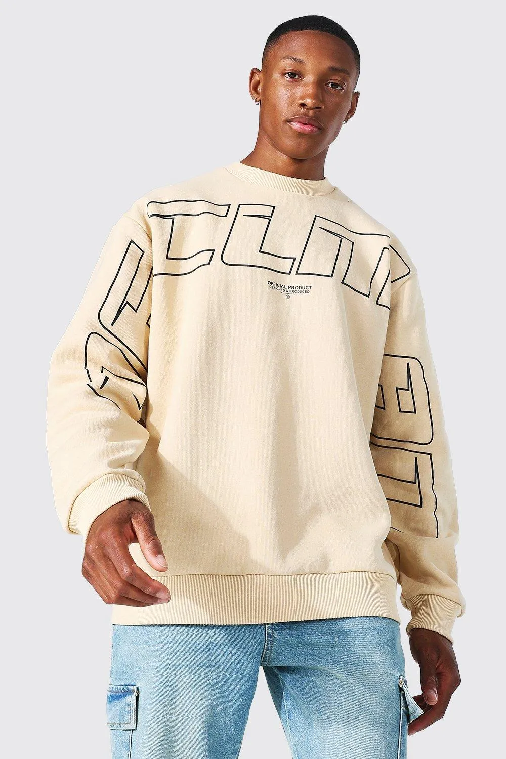 Oversized Ofcl Man Teddy Graphic Sweatshirt