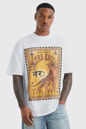 Oversized Tiger Backprint Graphic T-shirt | boohooMAN UK