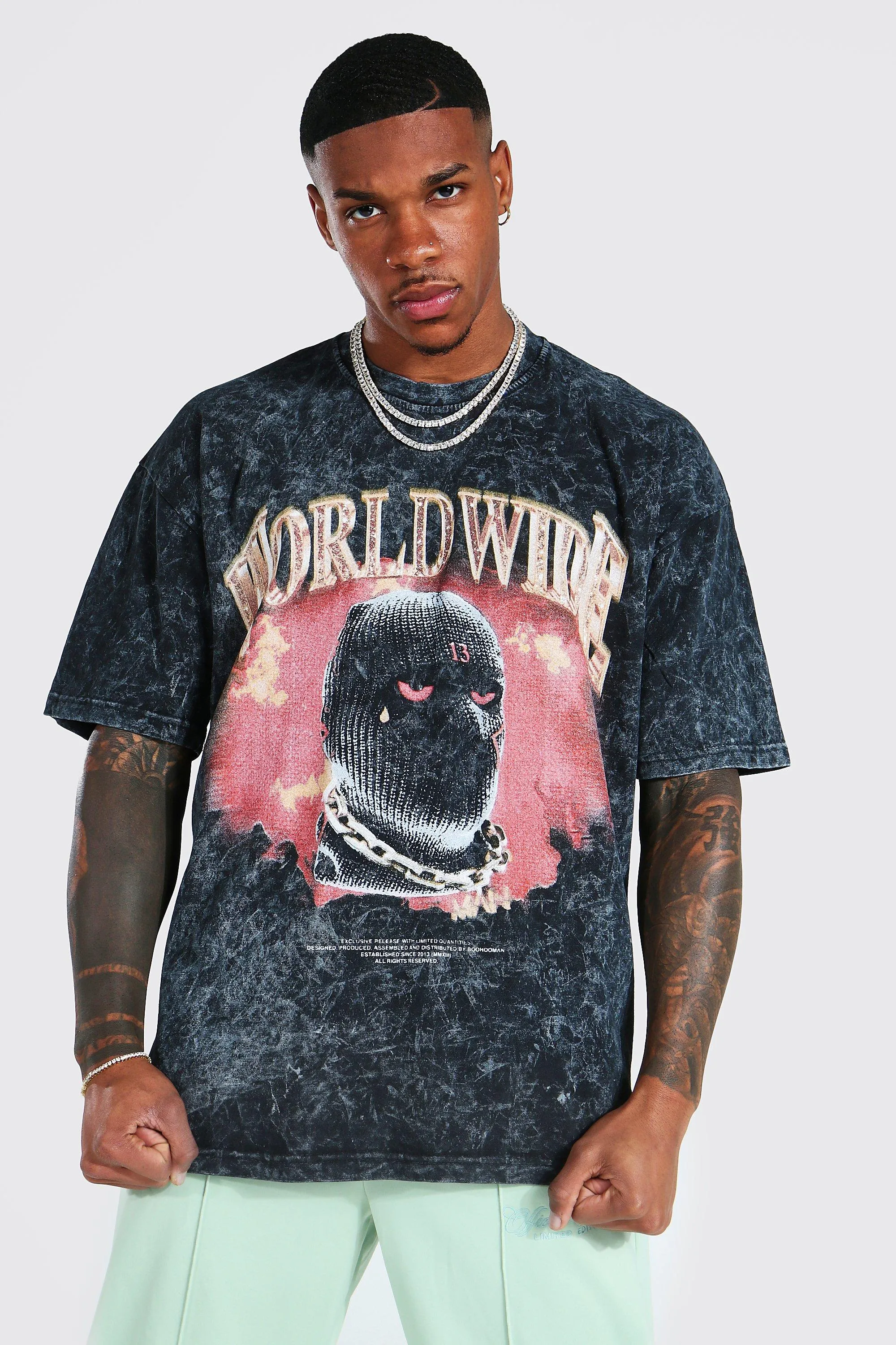 Oversized Worldwide Graphic Overdye T-shirt