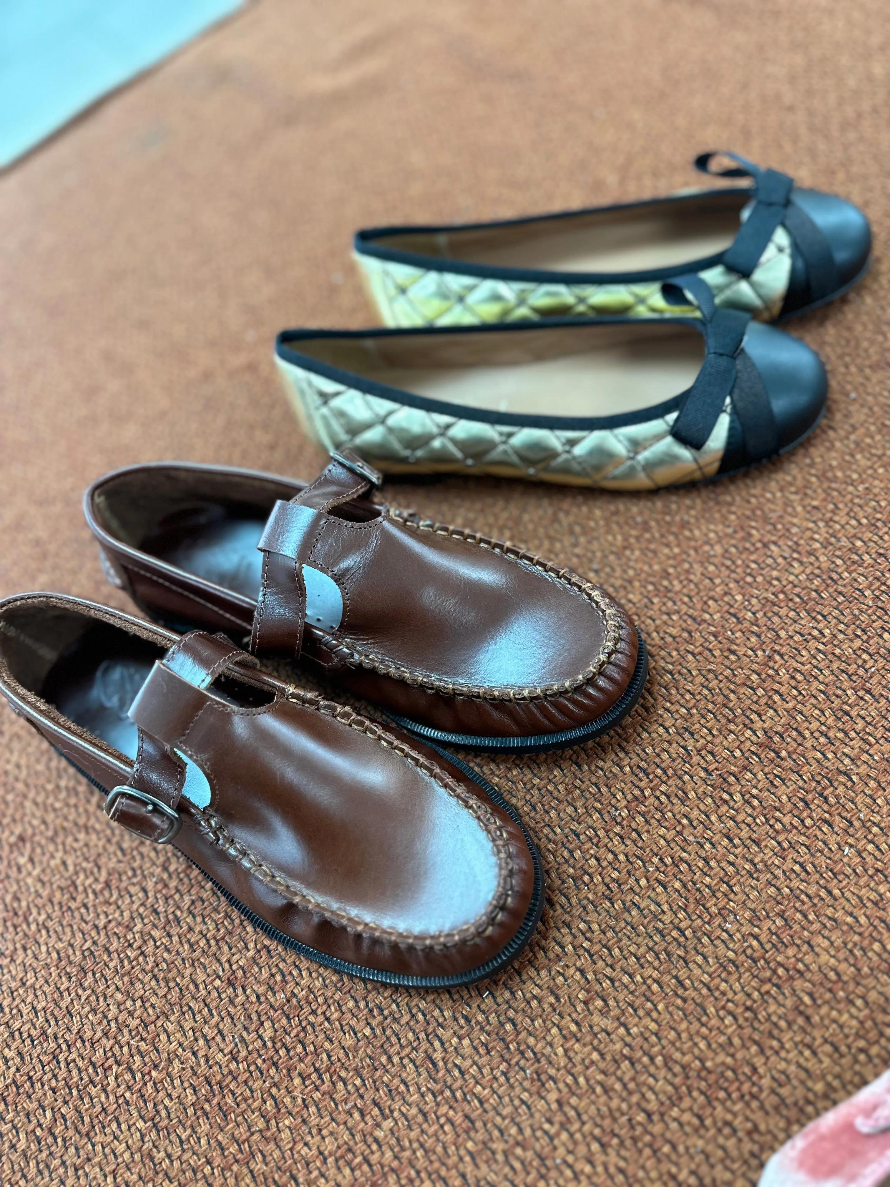 Papanatas Hazelnut Buckle T Strap Loafer