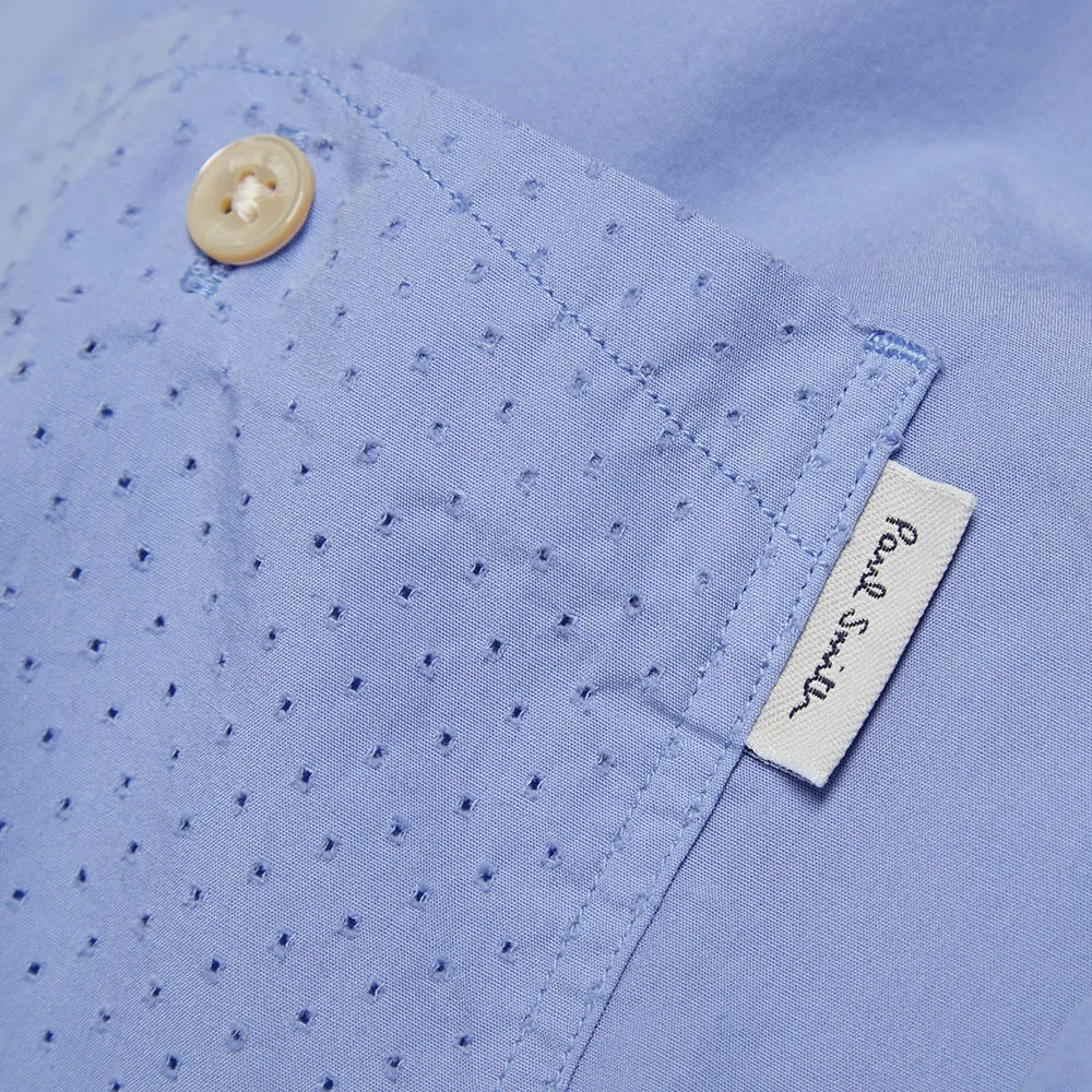 Paul Smith Garment Dyed Laser Cut Pocket ShirtBlue