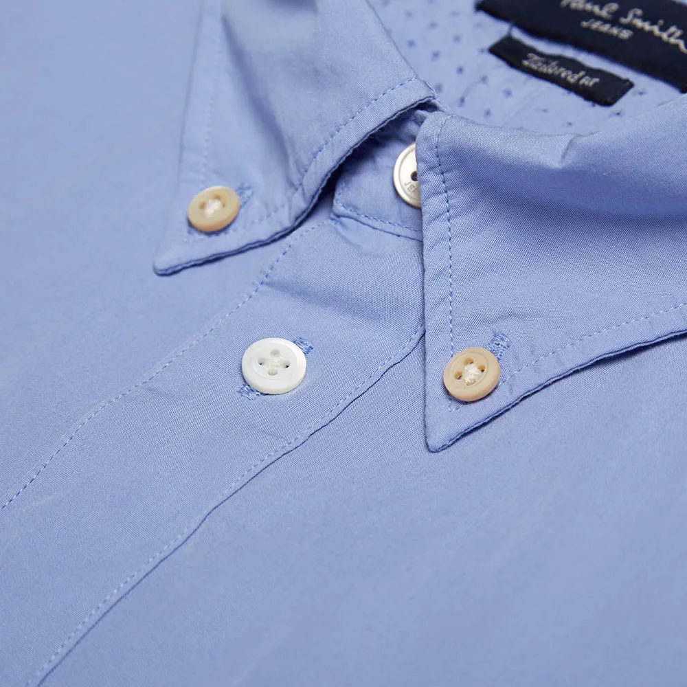 Paul Smith Garment Dyed Laser Cut Pocket ShirtBlue