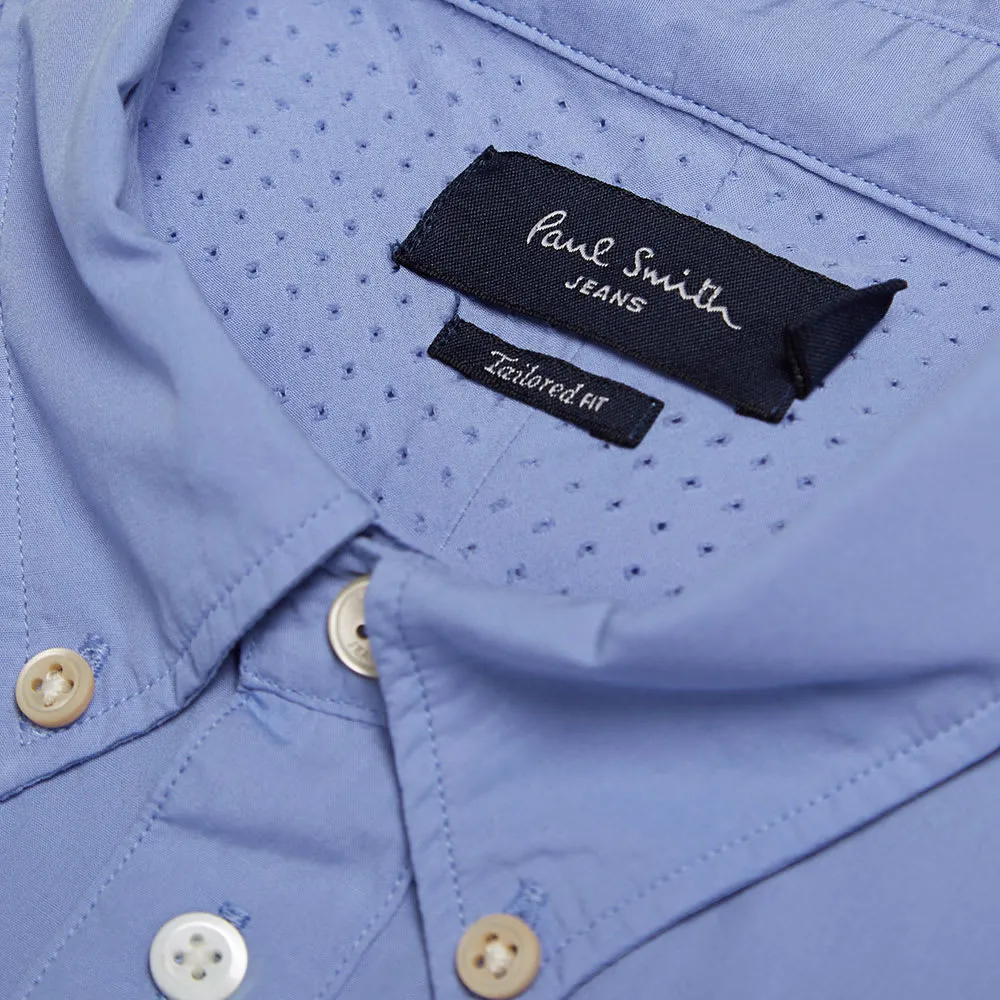 Paul Smith Garment Dyed Laser Cut Pocket ShirtBlue