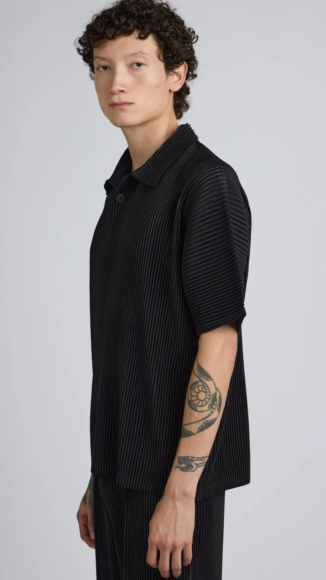 Pleated Shirt In Black