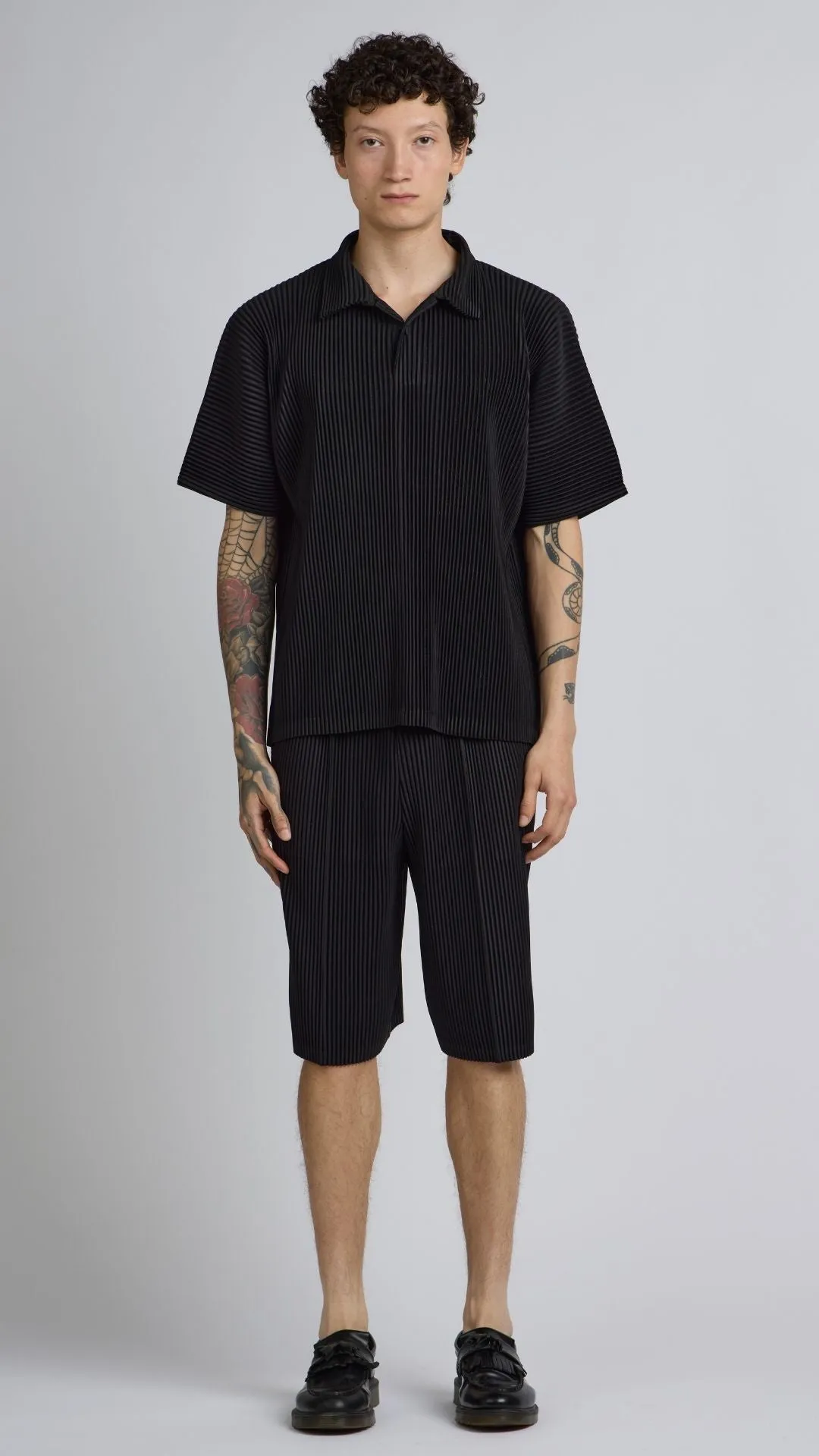 Pleated Shirt In Black