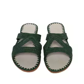 Raffia Slippers Habeeba in Khaki