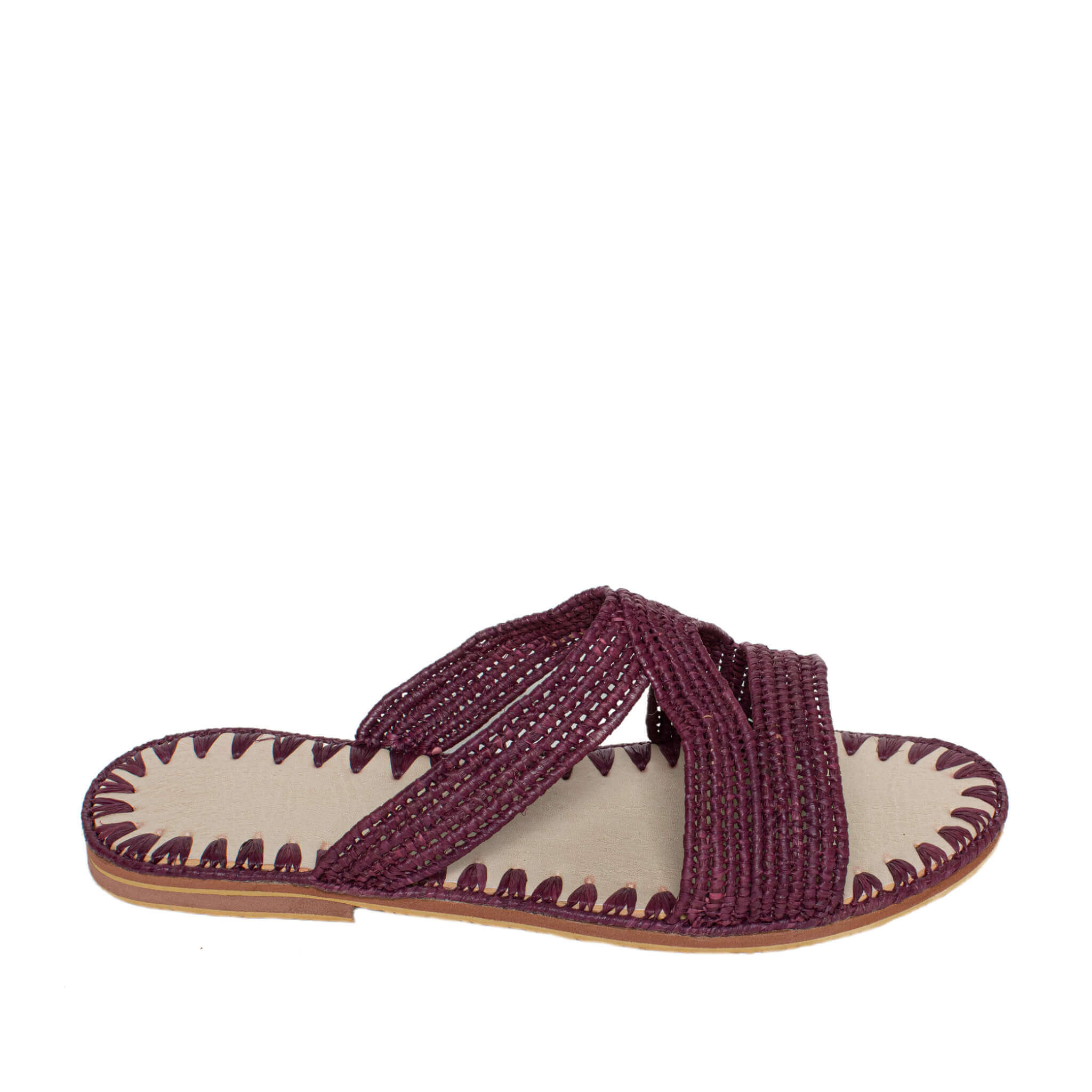 Raffia Slippers Habeeba in Orchid