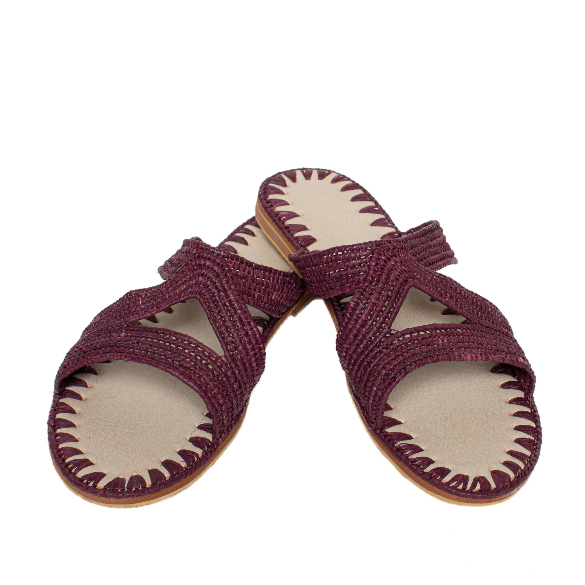 Raffia Slippers Habeeba in Orchid