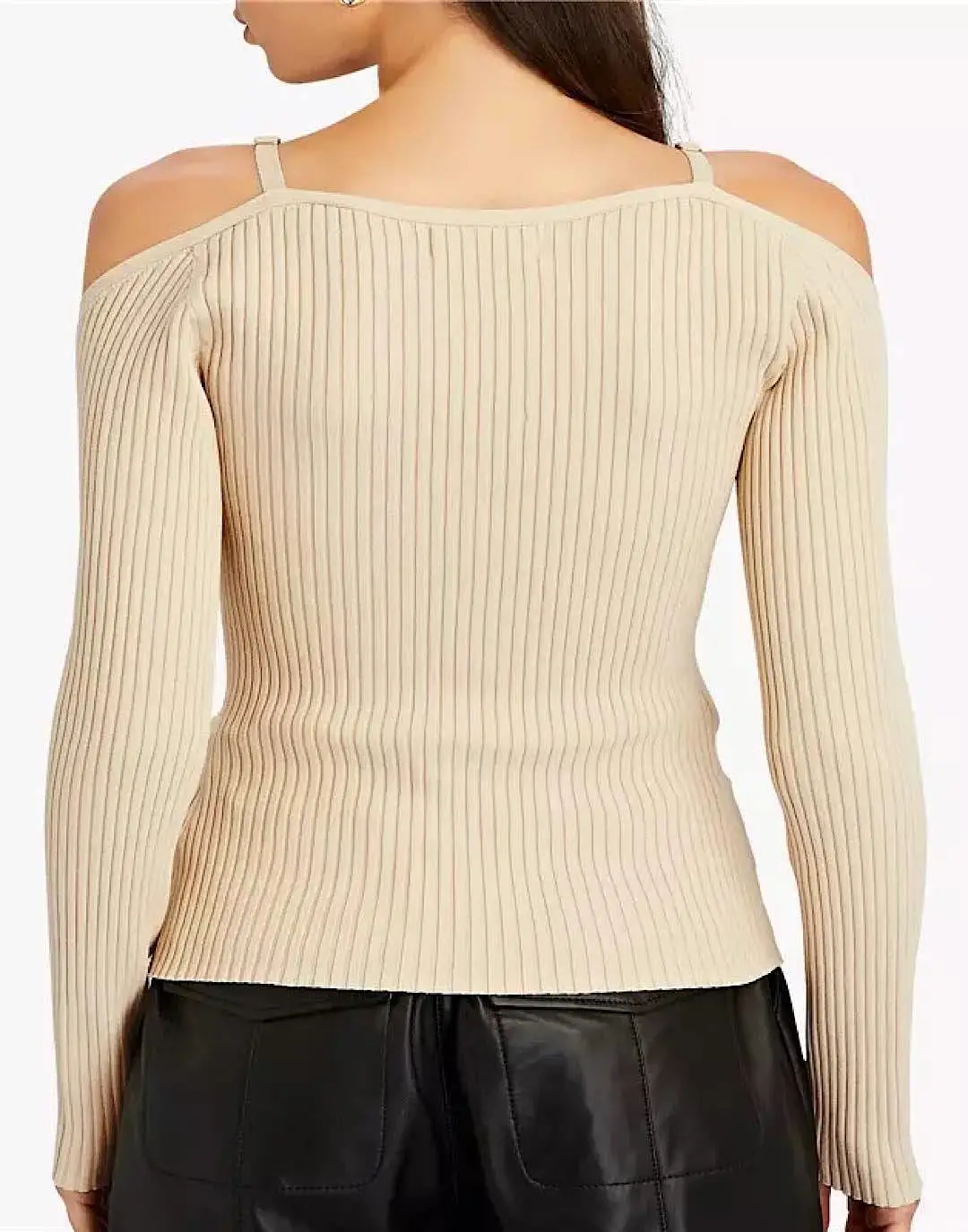 Ribbed Knit Buckle Strap Top