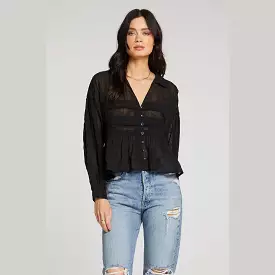 Saltwater Luxe Embroidered Prime Top in Black