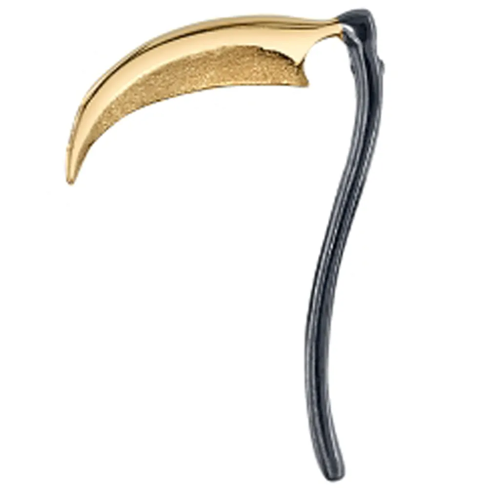 Scythe Threaded End in Black Rhodium - Gold