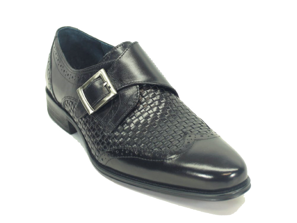 Single Monk Strap Woven Buckle Loafer