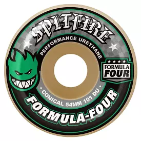 Spitfire Wheels Formula Four F4 Conical Green Print 101D 56mm