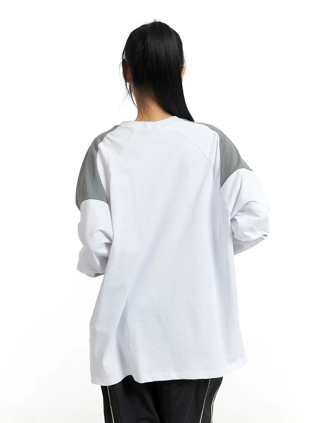 Sporty Two-Tone Oversized Sweatshirt CM407