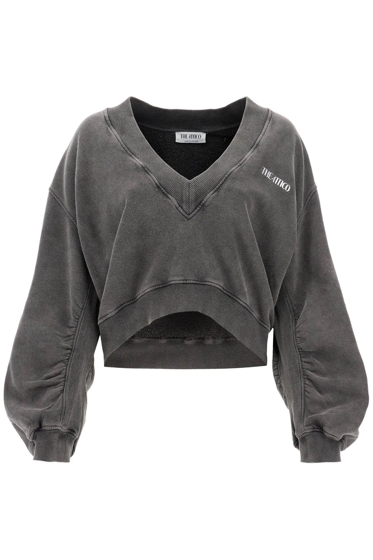 The Attico oversized V Neck Sweatshirt   Grey