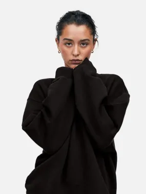 the Label Organic Fleece Oversized Sweatshirt - Black