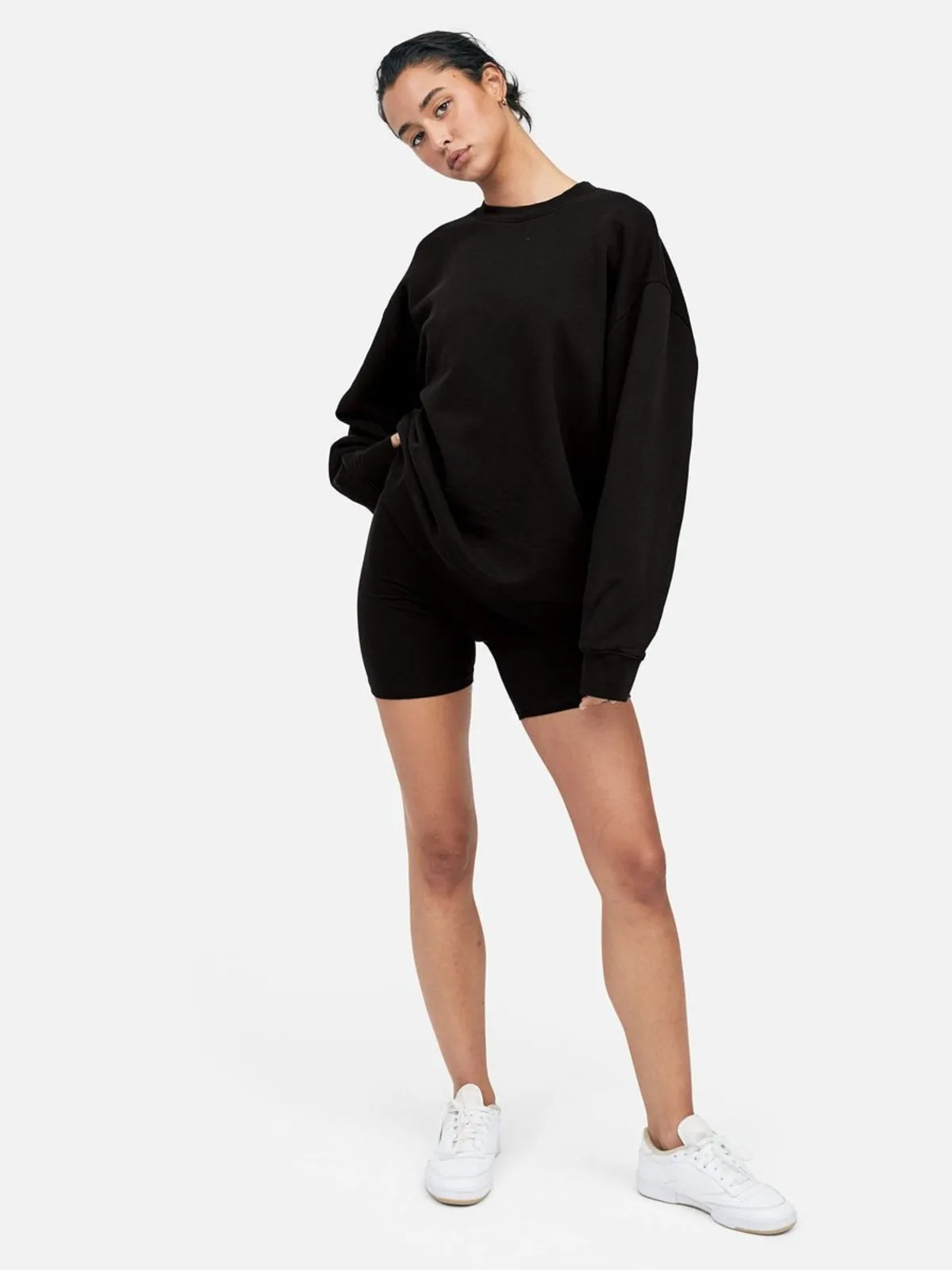 the Label Organic Fleece Oversized Sweatshirt - Black