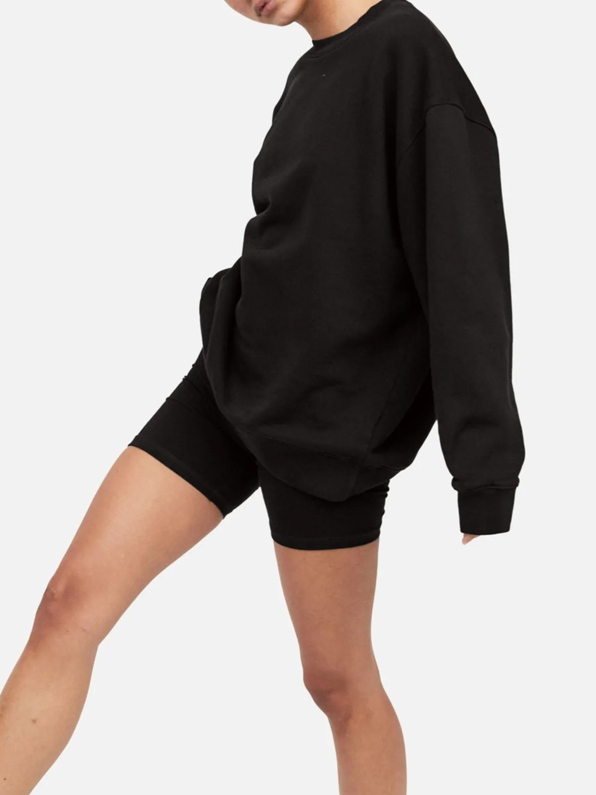 the Label Organic Fleece Oversized Sweatshirt - Black