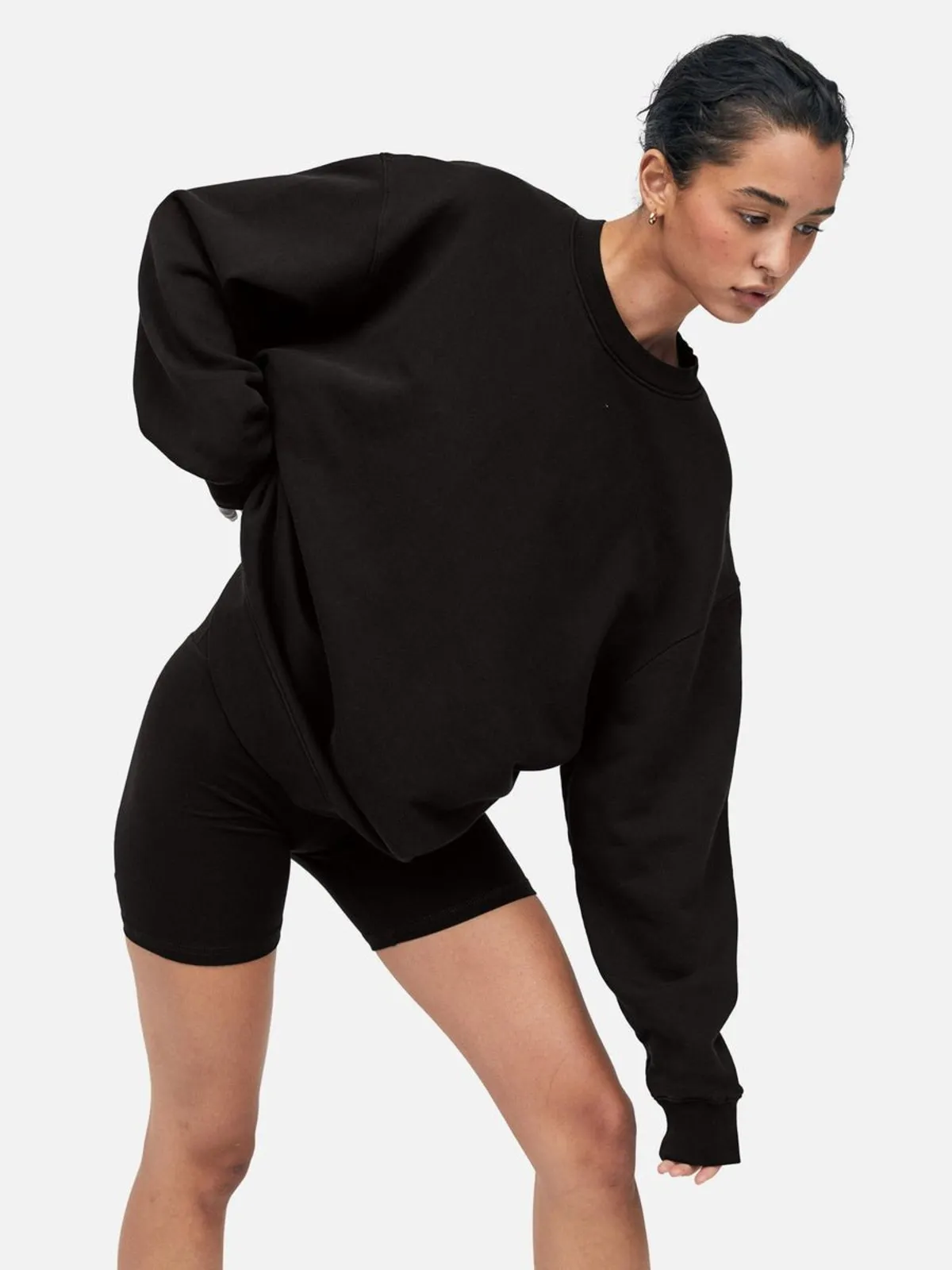 the Label Organic Fleece Oversized Sweatshirt - Black