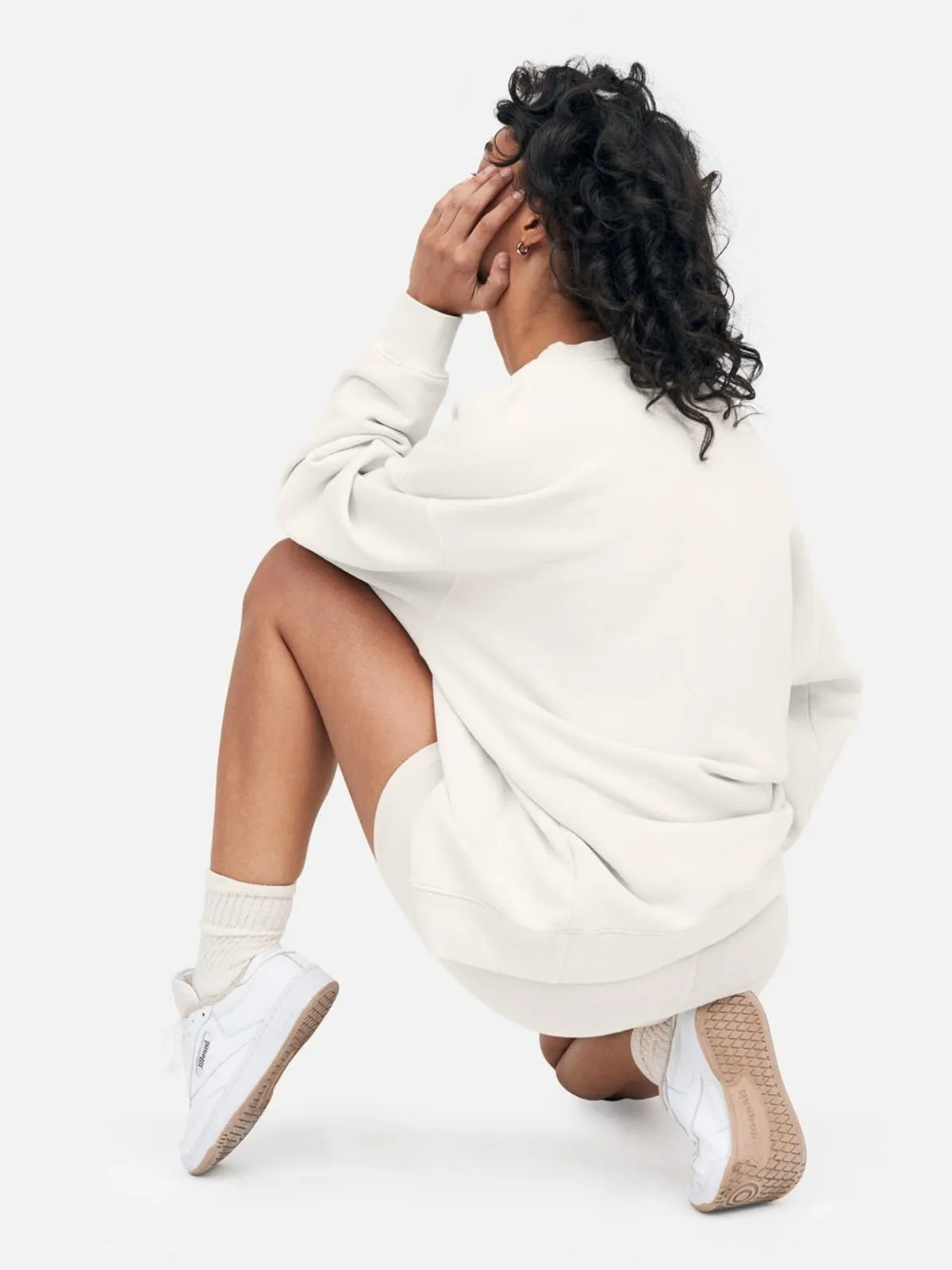 the Label Organic Fleece Oversized Sweatshirt - Bone