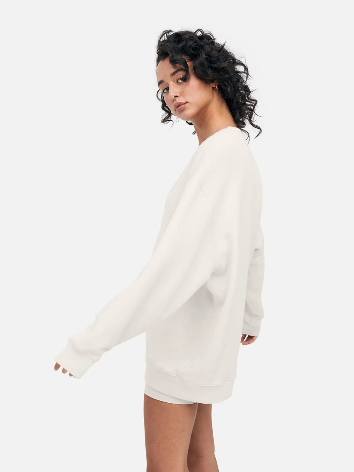 the Label Organic Fleece Oversized Sweatshirt - Bone