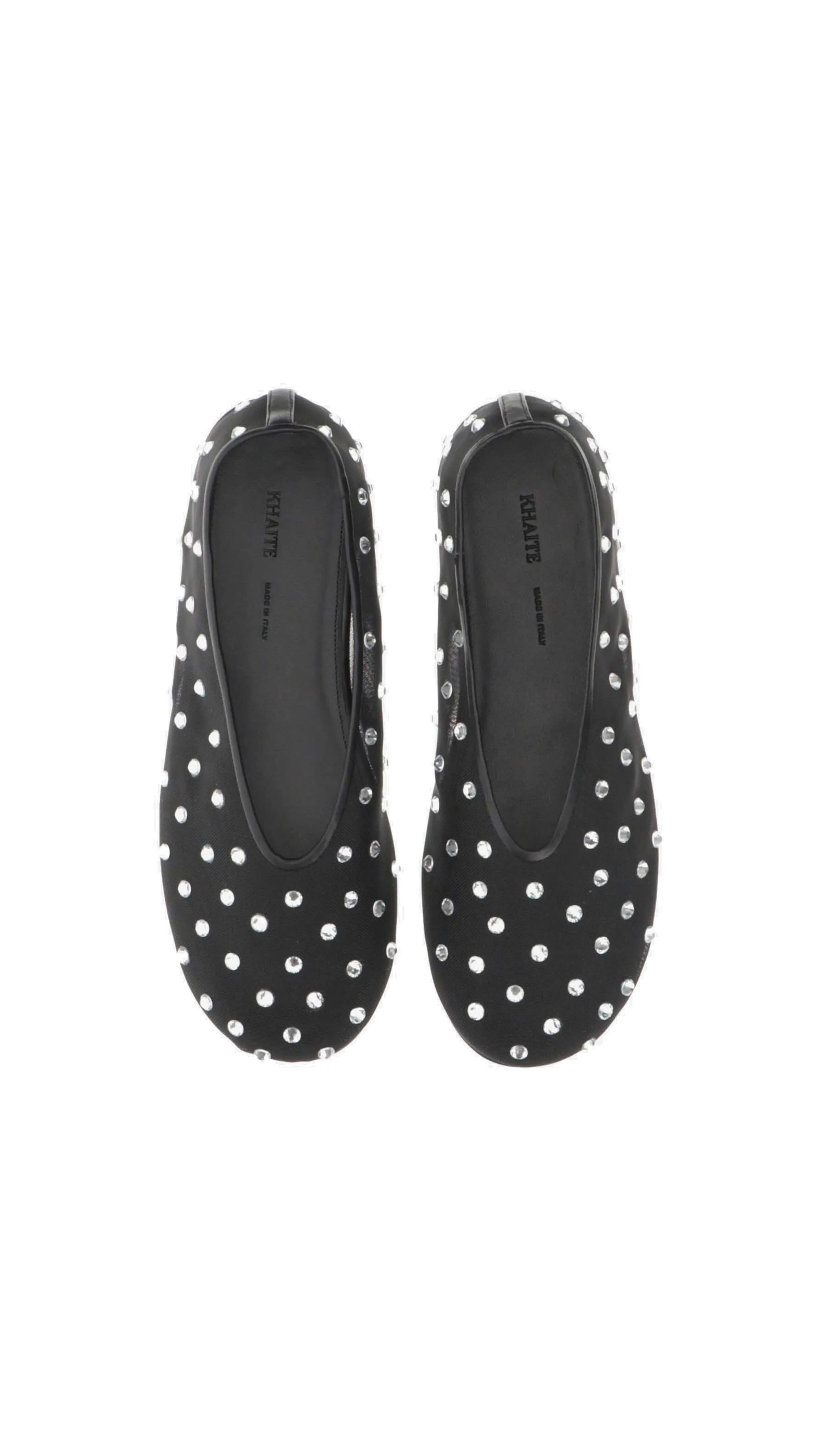 The Marcy Flat in Mesh with Crystal - Black