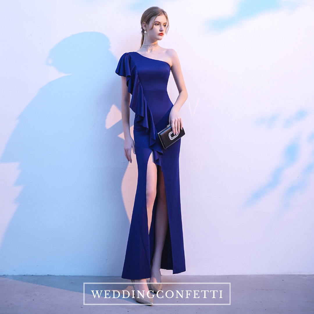 The Reese Royal Blue Toga Gown