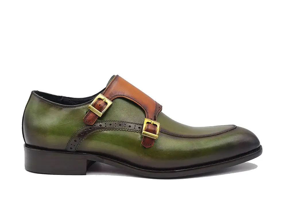 Two Tone Monk Strap Buckle Loafer