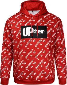 Uptheir Get Serious All Over Print Overhead Hoody - Red