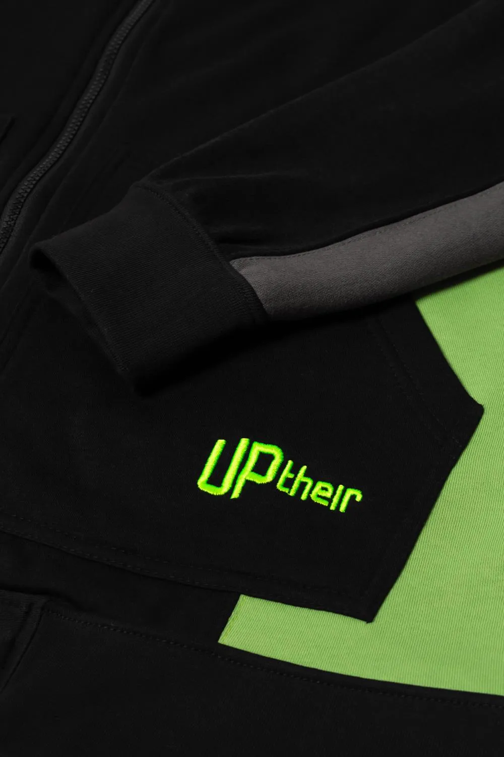 Uptheir Oceanliner Colour Block Hoody - Black Green