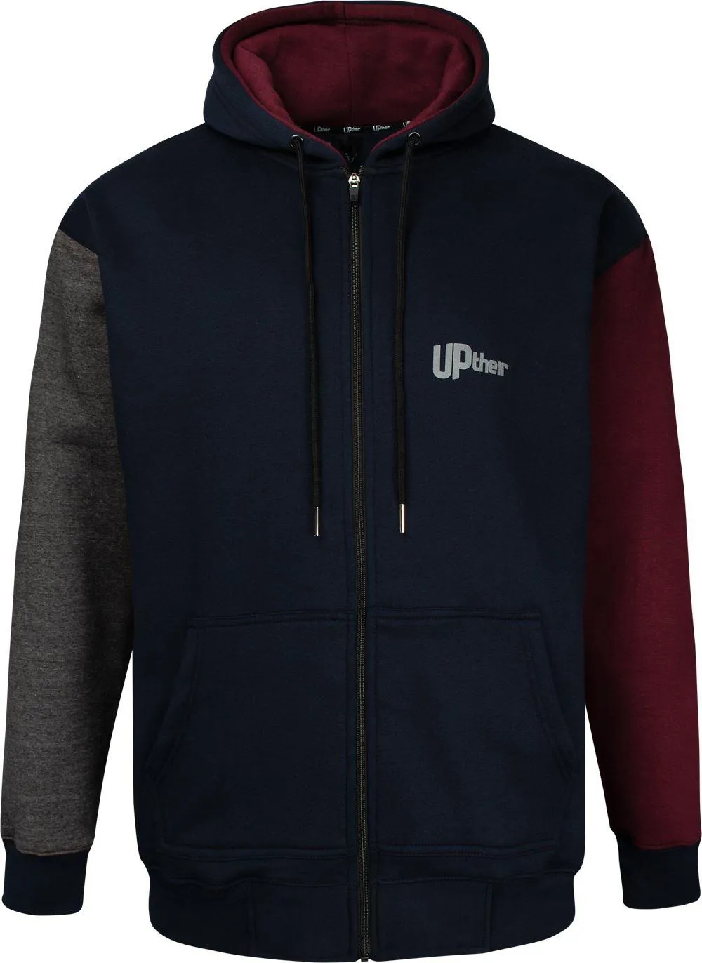 Uptheir Stylish Cut and Saw Mars Zip Hoody - Navy