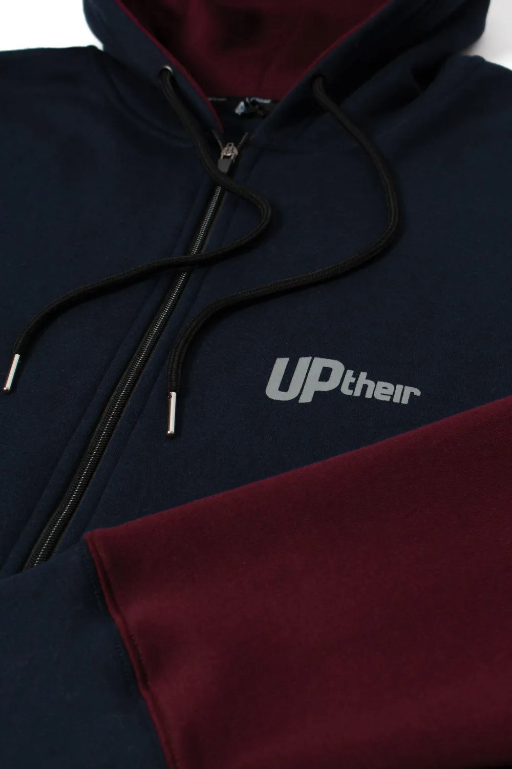 Uptheir Stylish Cut and Saw Mars Zip Hoody - Navy