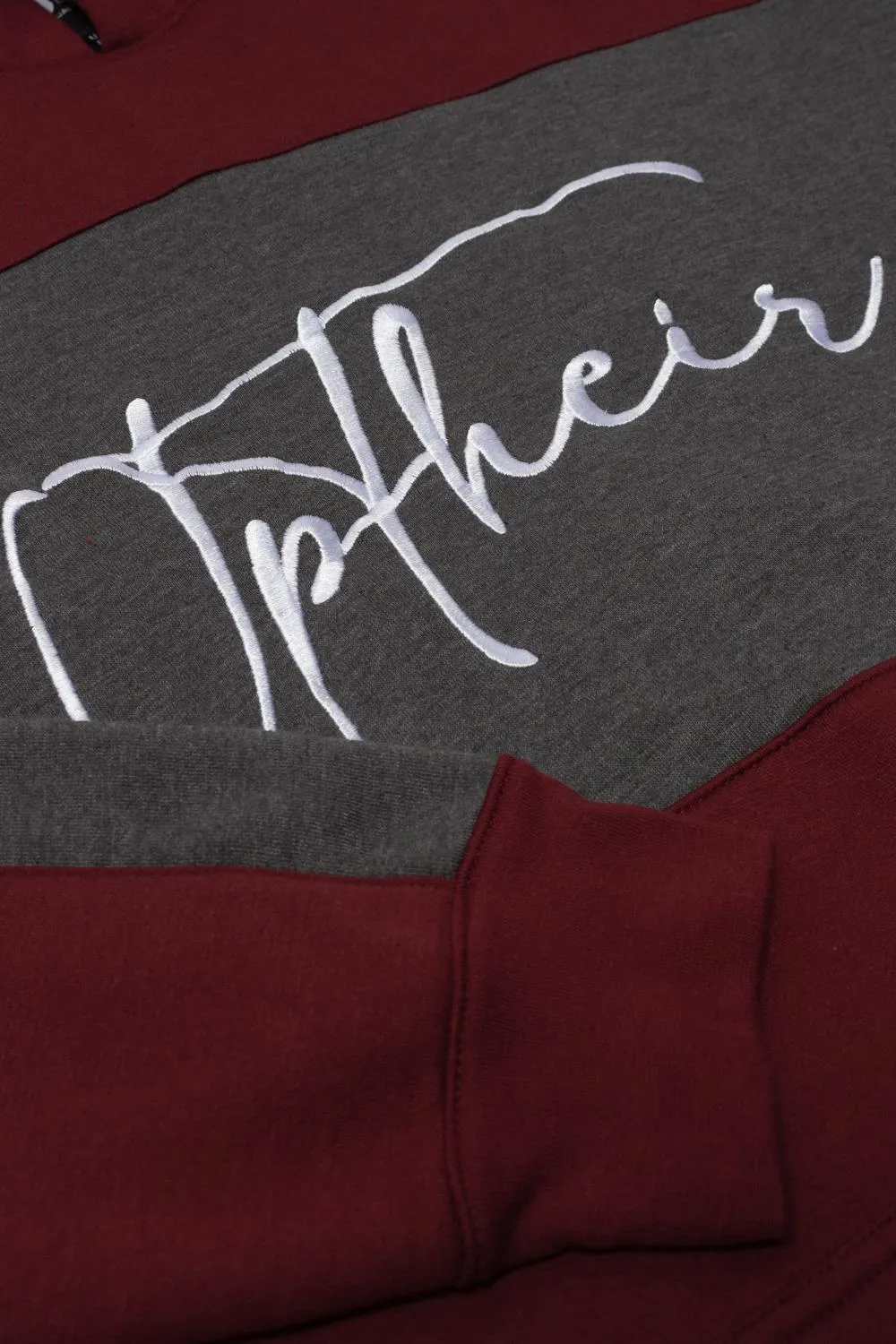 Uptheir The Law Overhead Script Logo Hoody - Burgundy