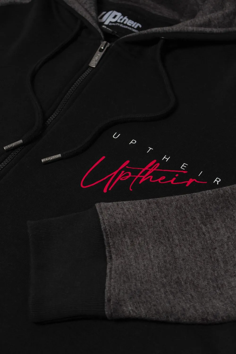 Uptheir To The Bone Zip Through Hoody - Black