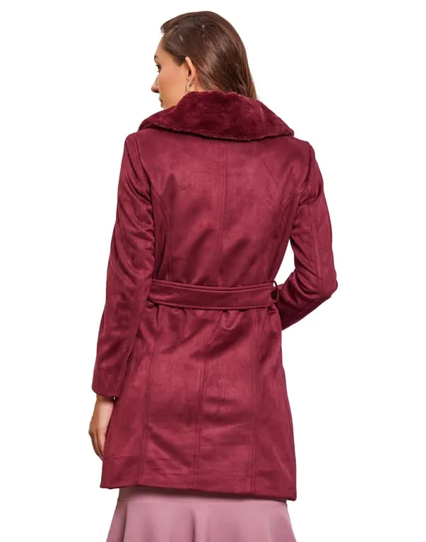 Women Coat Wine Color