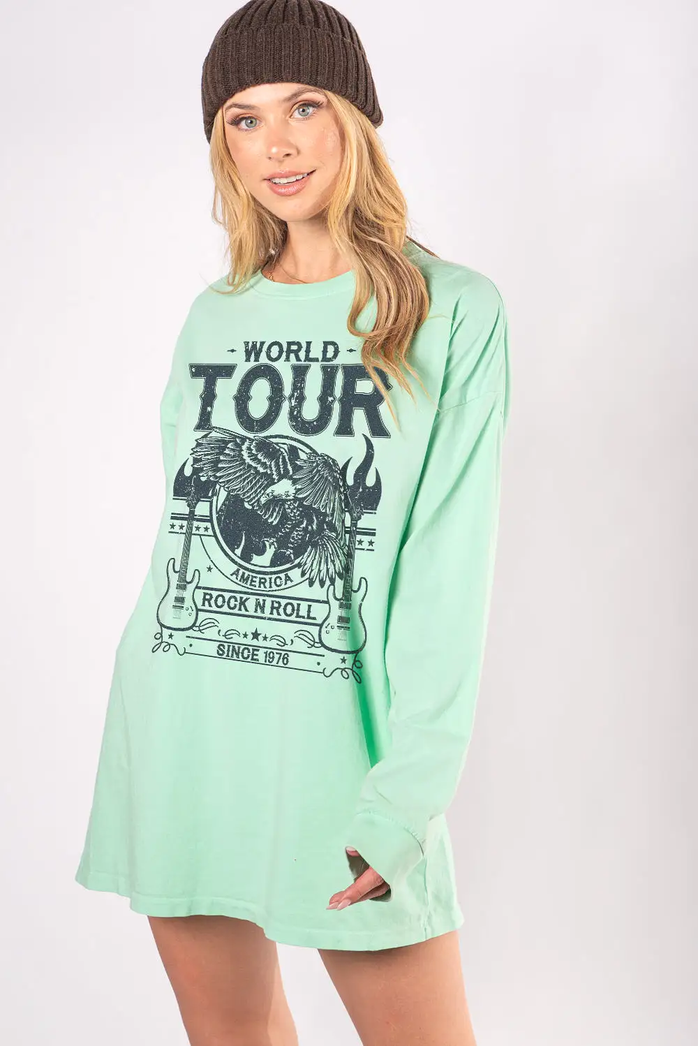 World Tour Eagle Oversized Long Sleeve Tees