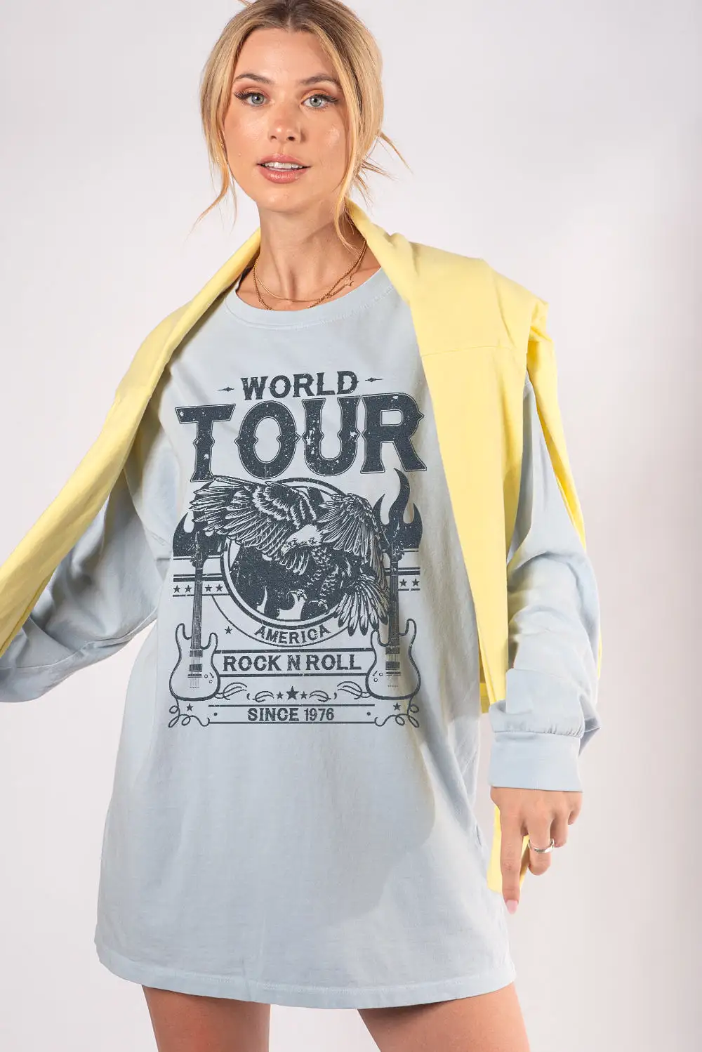 World Tour Eagle Oversized Long Sleeve Tees